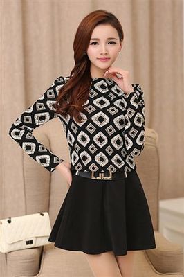 2015春款韓版時(shí)尚修身拼接連衣裙 春季新風(fēng)尚，一件代發(fā)輕松開啟服裝生意